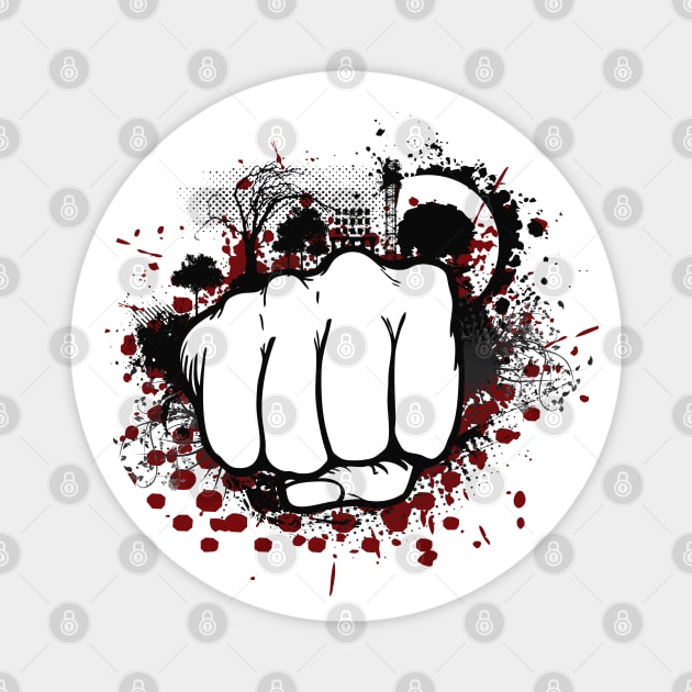 Grunge Punk Fist Punch Punk Rock Rebel Magnet by Gothic Rose Designs